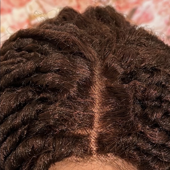 GODDESS LOCKS DREADS RASTA LACEFRONT WIG WITH CURLY ENDS BROWN SUMMER BOHEMIAN - Picture 7 of 10